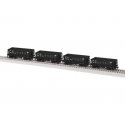 Class G38 Ore Car 4-Pack - Ready to Run -- Penn Central 500121, 500484, 500731, 500928 (black), HO, Lionel 2474111