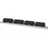 Class G38 Ore Car 4-Pack - Ready to Run -- Penn Central 500121, 500484, 500731, 500928 (black), HO, Lionel 2474111