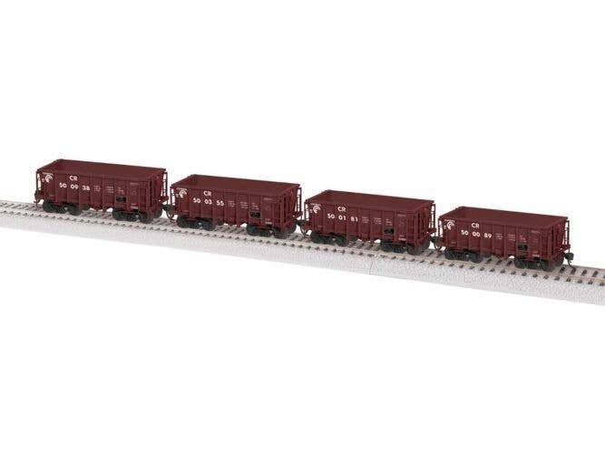 Class G38B Ore Car 4-Pack - Ready to Run -- Conrail 500089, 500181, 500355, 500938 (Scheme 1, Boxcar Re, HO, Lionel 2474121