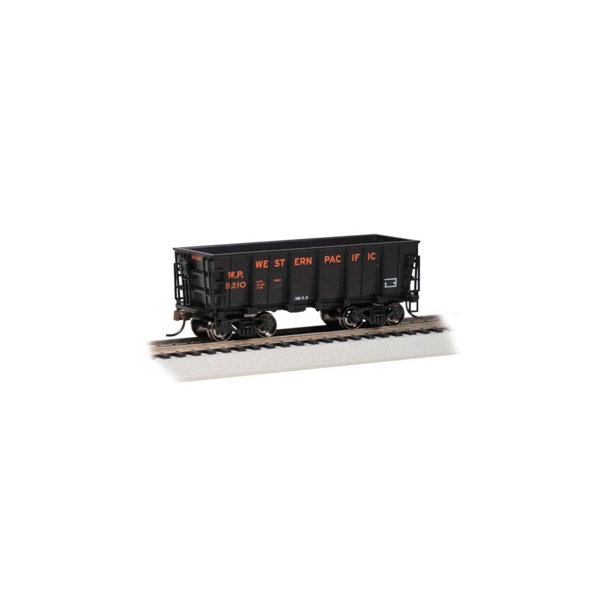 Ore Car - Ready to Run - Silver Series(R) -- Western Pacific 6210 (black, orange), HO, Bachmann Industries 18612