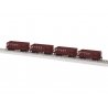 Class G38B Ore Car 4-Pack - Ready to Run -- Conrail 500334, 500643, 500967, 502456 (Scheme 2, Boxcar Re, HO, Lionel 2474131