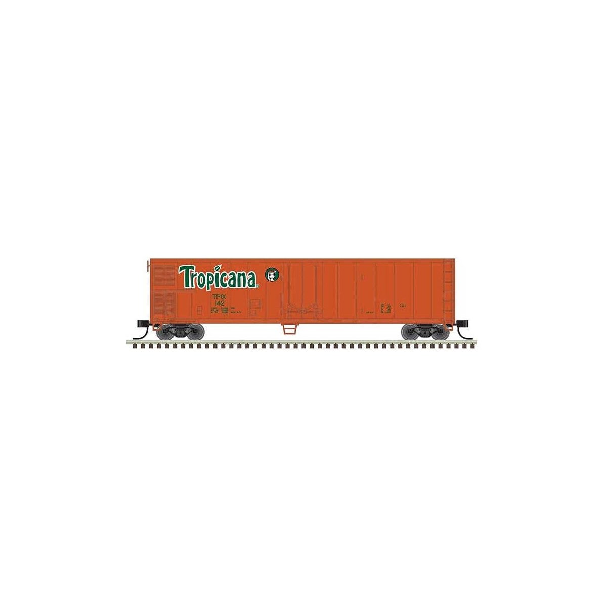 50′ Mechanical Reefer - Ready to Run -- Tropicana 164 (orange, green, white), N, Trainman 50006478