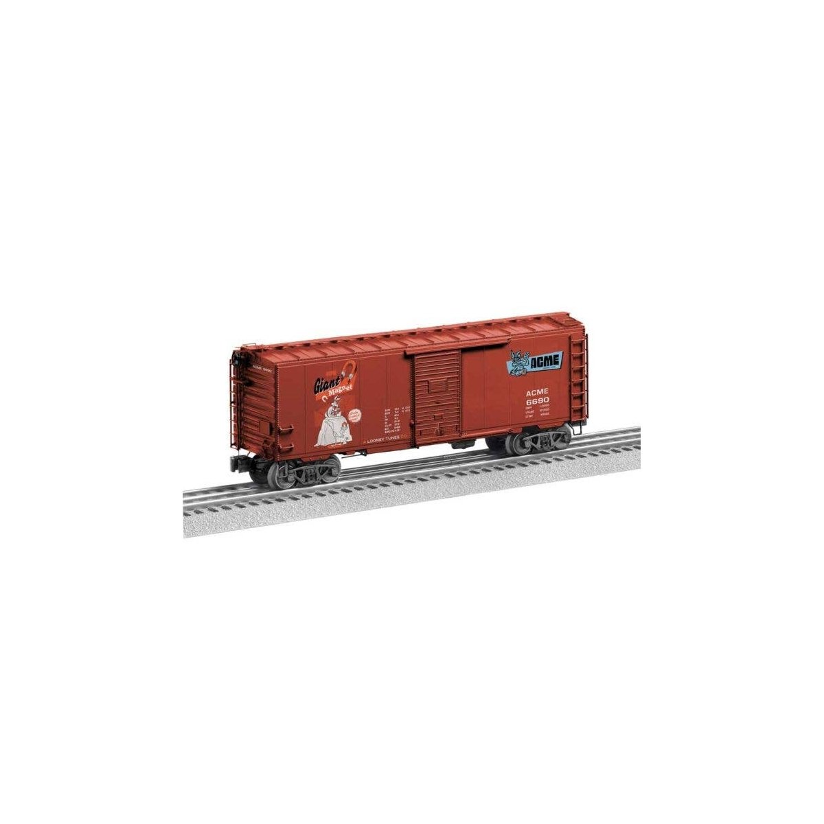 PS-1 40′ Boxcar - 3-Rail - Ready to Run -- ACME Looney Tunes 6690 (Giant Magnet, Boxcar Red, red, white,, O, Lionel 2426690