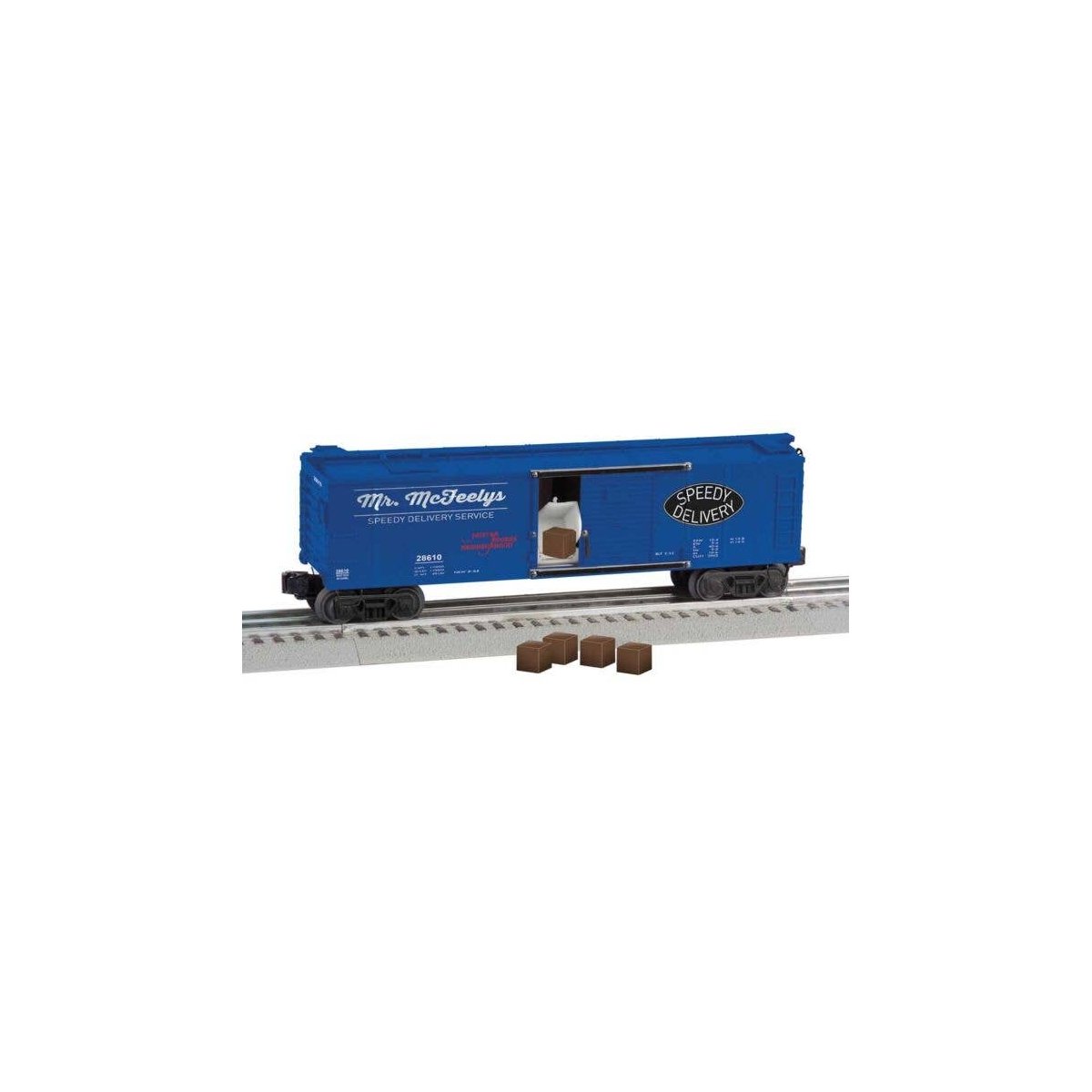 Unloading Mail Boxcar - 3-Rail - Ready to Run -- Mister Rogers Neighborhood Mr. Mc Feely (blue), O, Lionel 2528610