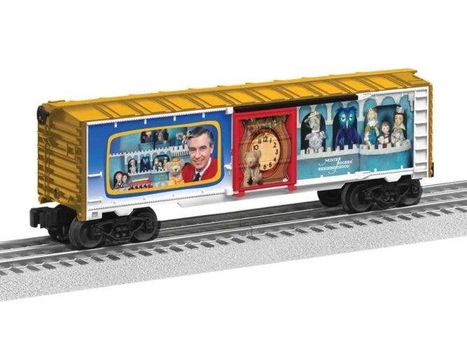 Steel Boxcar - 3-Rail - Ready to Run -- Mister Rogers Neighborhood of Make-Believe (gold boxcar, full-co, O, Lionel 2528600