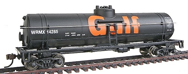 40′ Tank Car - Ready to Run -- Gulf Oil Company (black, orange Billboard Lettering), HO, WalthersTrainline 1612