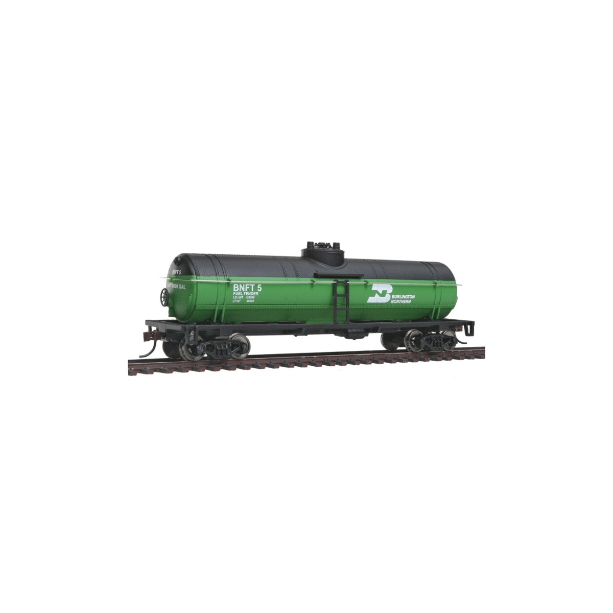 Tank Car - Ready To Run -- Burlington Northern (Cascade Green, black, white), HO, WalthersTrainline 1440