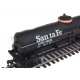 Tank Car - Ready to Run -- Atchison, Topeka & Santa Fe 98016 (black, Orange & White Stripes), HO, WalthersTrainline 1444