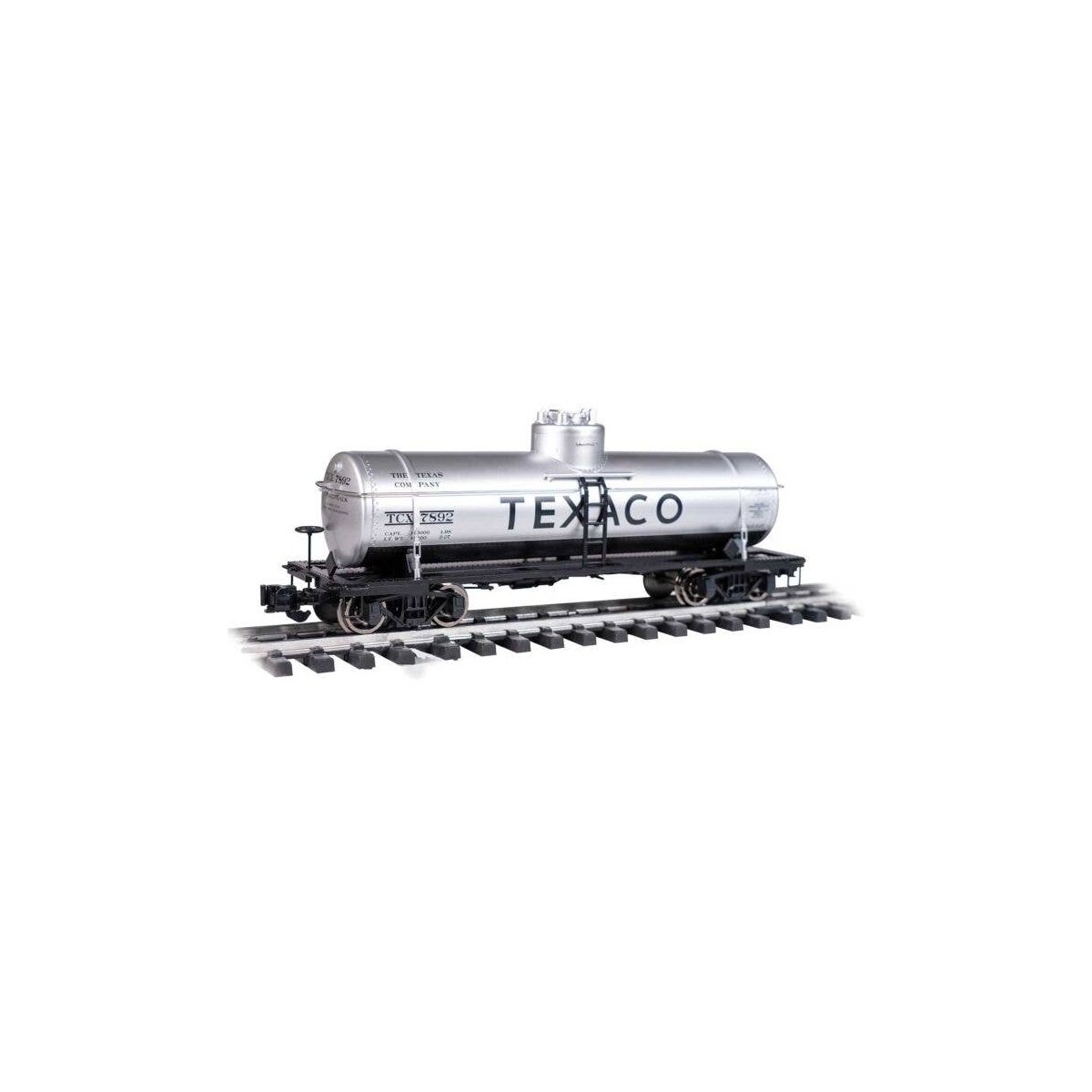 Single-Dome Tank Car - Ready to Run -- Texaco 7892 (silver, black), G, Bachmann Industries 95005