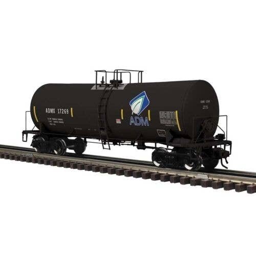 17,600-Gallon Corn Syrup Tank Car - 3-Rail - Ready to Run - Master(R) -- Archer-Daniels-Midland (black,, O, Atlas O 3001458