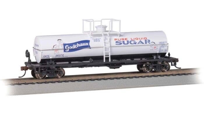 Chemical Tank Car - Ready to Run -- Godchaux Sugar GATX 36372 (white, black, blue, red ′Pure, HO, Bachmann Industries 75802