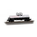 Chemical Tank Car with Large Dome - Ready to Run -- Engelhard 11961 (black, white, red), N, Bachmann Industries 75854