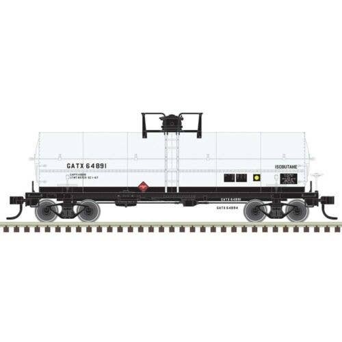 11,000-Gallon Tank Car w/Platform - Ready to Run - Master(R) -- GATX 64894 (white, bl, N, Atlas Model Railroad Co. 50006591
