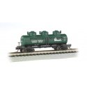 3-Dome Tank Car - Ready-to-Run -- Canadian Chemical Co., Ltd. GATX (green, white, black Chemc, N, Bachmann Industries 17152