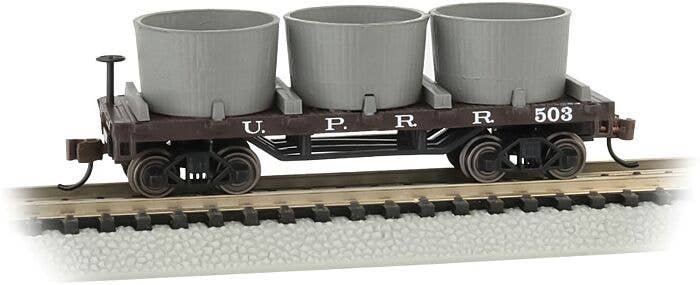Old-Time Wood Tank Car with 3 Tanks - Ready to Run -- Union Pacific 503 (Boxcar Red), N, Bachmann Industries 15553