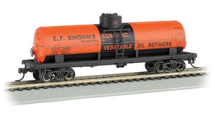 40` Single-Dome Tank Car - Ready to Run - Silver Series(R) -- C.F. Siminin`s Sons 20157 (ora, HO, Bachmann Industries 17803