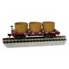 Old-Time Wood Tank Car with 3 Tanks - Ready to Run -- Great Northern (Boxcar Red), N, Bachmann Industries 15555