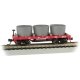 Old-Time Wood Tank Car with 3 Tanks - Ready to Run -- Central Pacific 213 (red), N, Bachmann Industries 15552