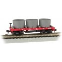 Old-Time Wood Tank Car with 3 Tanks - Ready to Run -- Central Pacific 213 (red), N, Bachmann Industries 15552
