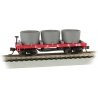 Old-Time Wood Tank Car with 3 Tanks - Ready to Run -- Central Pacific 213 (red), N, Bachmann Industries 15552