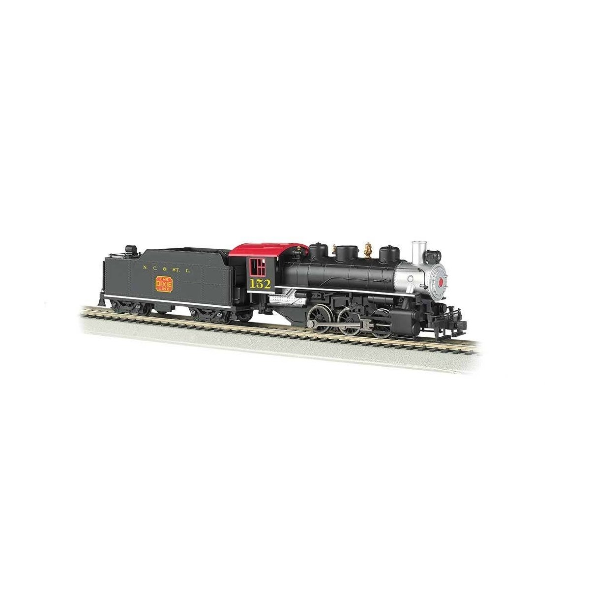 USRA 0-6-0 w/Short-Haul Tender & Smoke - Standard DC -- Nashville, Chattanooga & St. Louis 152 (black, silver, red)