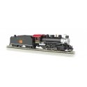 USRA 0-6-0 w/Short-Haul Tender & Smoke - Standard DC -- Nashville, Chattanooga & St. Louis 152 (black, silver, red), HO, Bachman