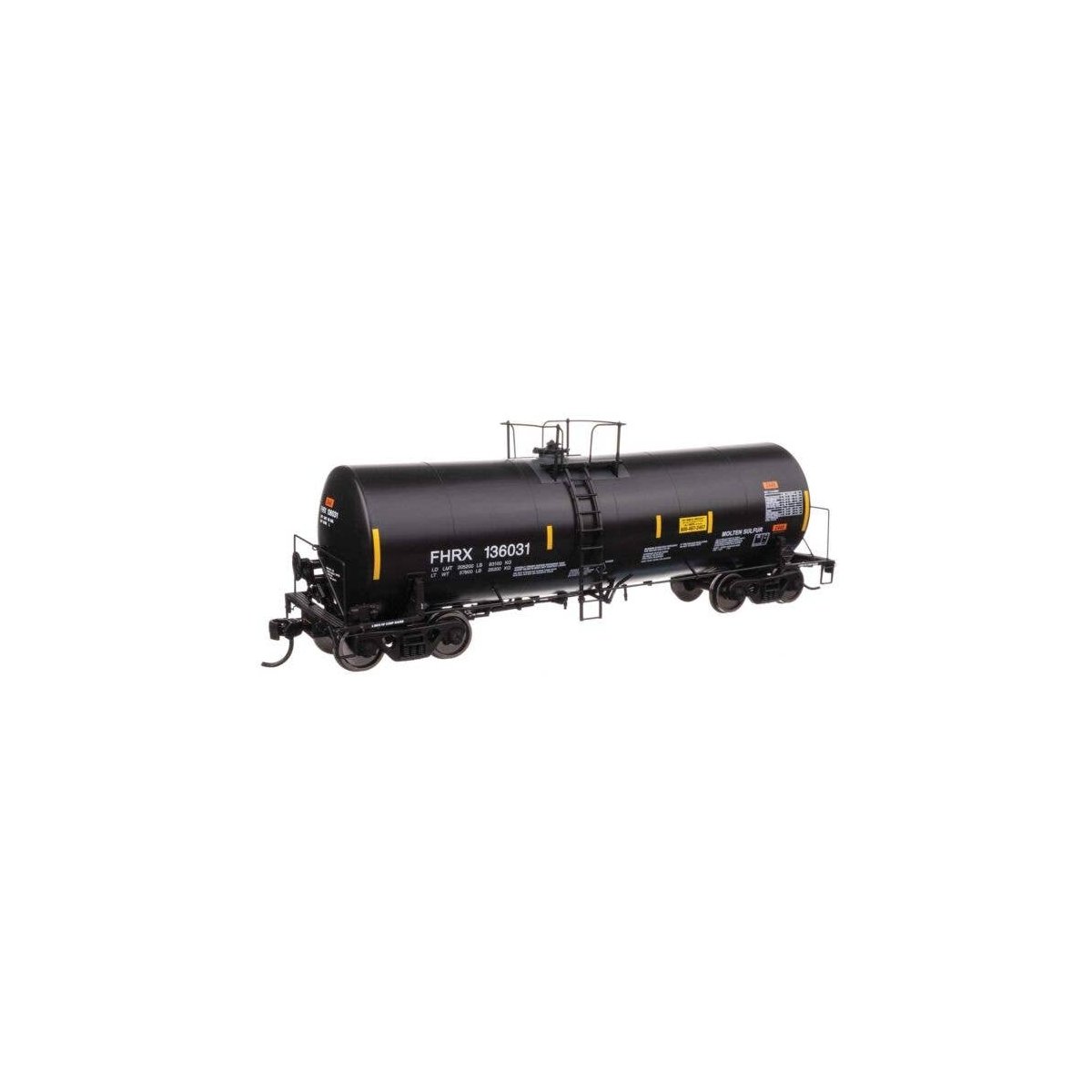 40′ Trinity 14,000-Gallon Molten Sulfur Tank Car - Ready to Run -- First Union FHRX 136031, HO, WalthersProto 100055