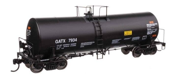 40′ Trinity 14,000-Gallon Molten Sulfur Tank Car - Ready to Run -- GATX 7934, HO, WalthersProto 100058