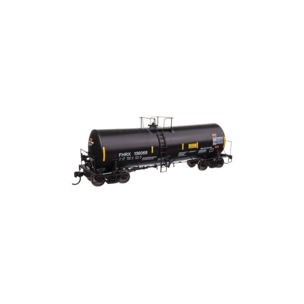 40′ Trinity 14,000-Gallon Molten Sulfur Tank Car - Ready to Run -- First Union FHRX 136068, HO, WalthersProto 100056