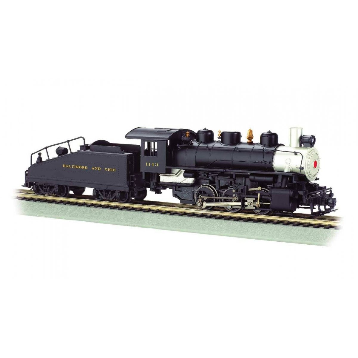 USRA 0-6-0 with Slope-Back Tender - Standard DC with Smoke -- Baltimore & Ohio 1143 (black, silver)
