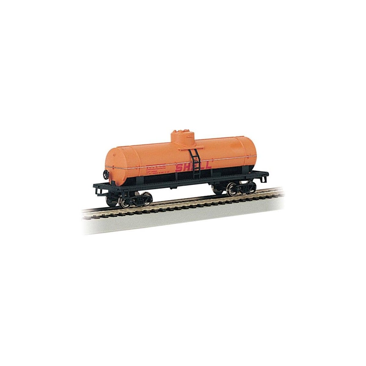 40′ Single-Dome Tank Car - Ready to Run - Silver Series(R) -- Shell 1758 (orange, black, red, HO, Bachmann Industries 17808