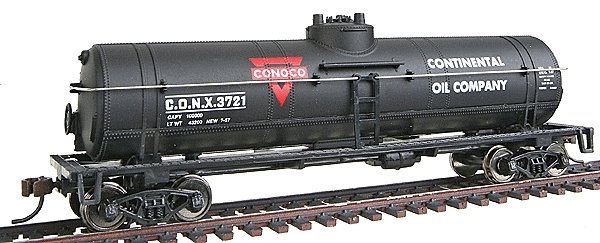 40′ Tank Car - Ready to Run -- Conoco (black, red, white), HO, WalthersTrainline 1614