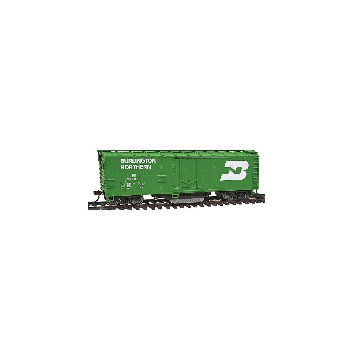 40′ Plug-Door Track Cleaning Boxcar - Ready to Run -- Burlington Northern (Cascade Green, white, HO, WalthersTrainline 1753