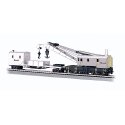 250-Ton Crane Car & Boom Tender - Silver Series(R) -- Maintenance-of-Way (Silver, black), HO, Bachmann Industries 16138