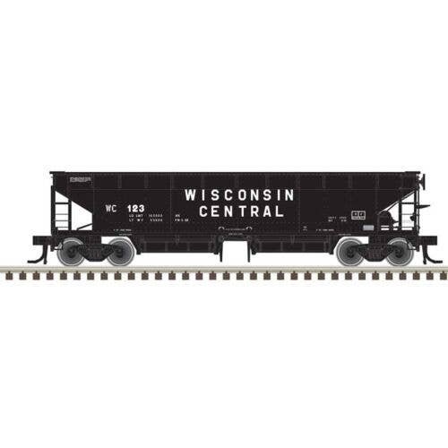 70-Ton Hart Ballast Car - Ready to Run - Master(R) -- Wisconsin Central 123 (black, w, N, Atlas Model Railroad Co. 50006619