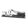 250-Ton Crane Car & Boom Tender - Silver Series(R) -- Painted, Unlettered (black, silver), HO, Bachmann Industries 16149