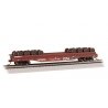 52′ Wheel Flatcar with Load - Ready to Run -- Canadian National 49435 (Boxcar Red, Noodle Lo, HO, Bachmann Industries 18938