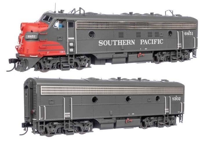 EMD FP7 & F7B Standard DC -- Southern Pacific(TM) 6451 & 8302 (gray, Scarlet, white), HO, WalthersProto 49559