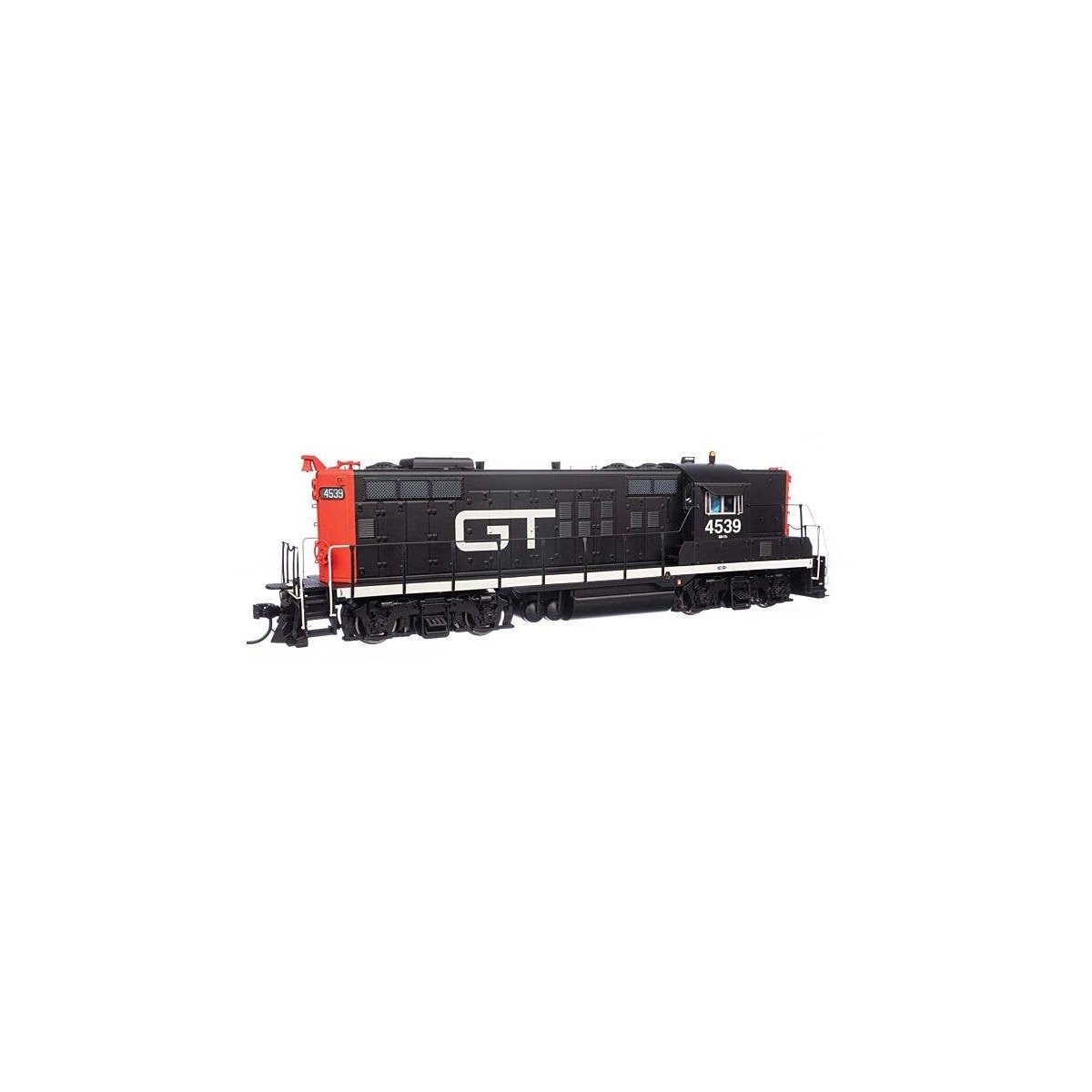 EMD GP9 - Standard DC -- Grand Trunk Western 4539 (black, white, orange), HO, WalthersProto 49803
