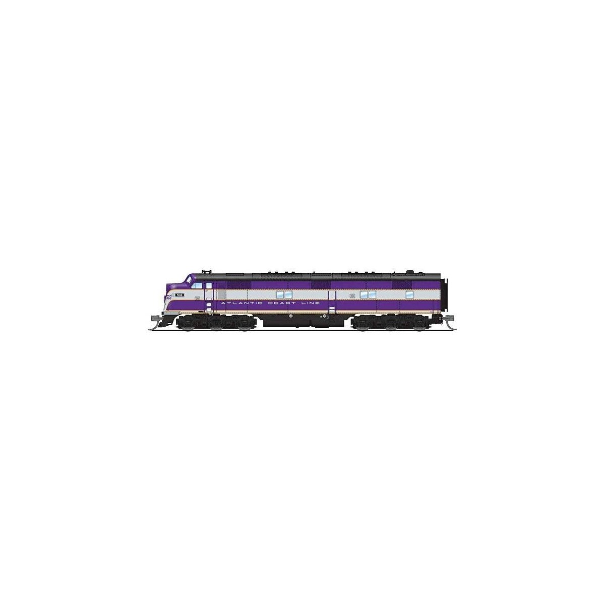 EMD E7A - Sound & DCC - Paragon4(TM) -- Atlantic Coast Line 536 (purple, silver, yellow), N, Broadway Limited Imports 8761
