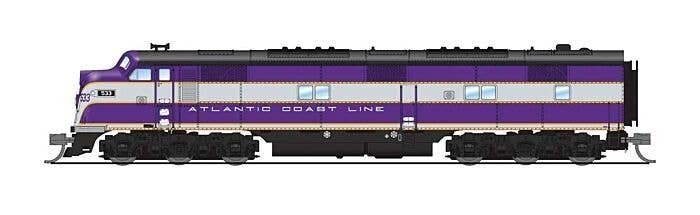 EMD E7A - Sound & DCC - Paragon4(TM) -- Atlantic Coast Line 536 (purple, silver, yellow), N, Broadway Limited Imports 8761