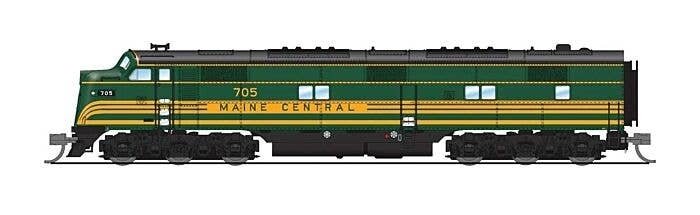 EMD E7A - Sound & DCC - Paragon4(TM) -- Maine Central 708 (green, Dulux Gold), N, Broadway Limited Imports 8766