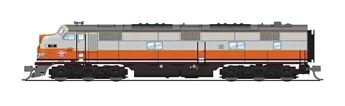 EMD E7A - Sound & DCC - Paragon4(TM) -- Milwaukee Road 17A (gray, orange, black), N, Broadway Limited Imports 8767