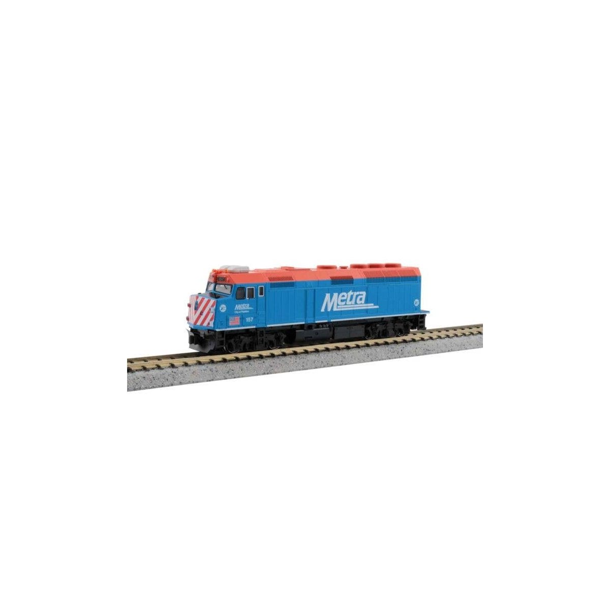 EMD F40PH Commuter Version - Standard DC -- Metra 157 `City of Palatine` (blue, red, white), N, Kato USA Inc 1769107