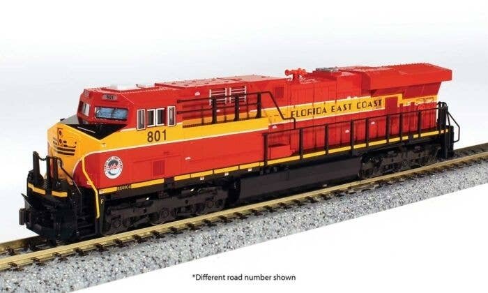 GE ES44AC GEVO - Standard DC -- Florida East Coast 805 (red, yellow, black), N, Kato USA Inc 1768947