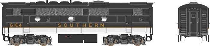 EMD F7B - Standard DC - Executive Line -- Southern Railway 6164 (Tuxedo, black, white), HO, Bowser Manufacturing Co. 24593