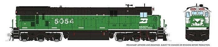 GE C36-7 - Sound and DCC -- Burlington Northern 5054 (Whiteface Scheme, Stripe Cascade Green, , HO, Rapido Trains Inc 42602