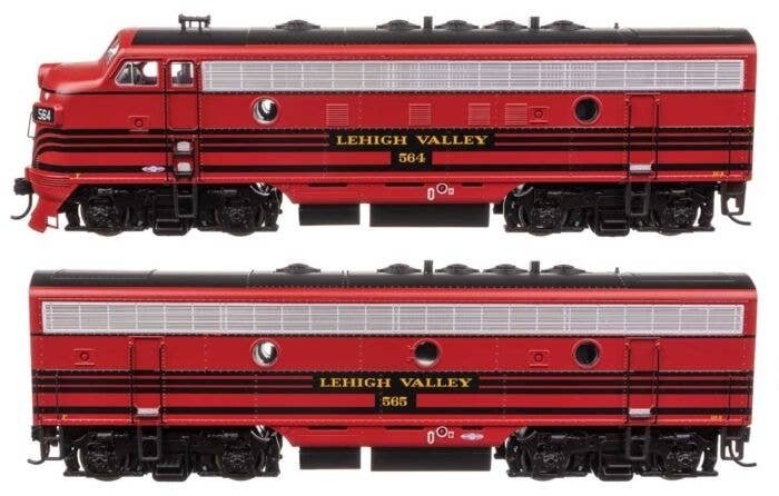 EMD F7 A-B Set - ESU Sound and DCC -- Lehigh Valley 564/565, HO, WalthersMainline 21406