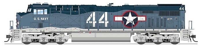 GE ES44AC GEVO - Sound and DCC - Paragon4(TM) -- US Navy 44 (Fantasy Scheme, gray, green, HO, Broadway Limited Imports 9874