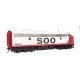 EMD FP7 & F7B Standard DC -- Soo Line 501A & 501C (white, red, black), HO, WalthersProto 49554